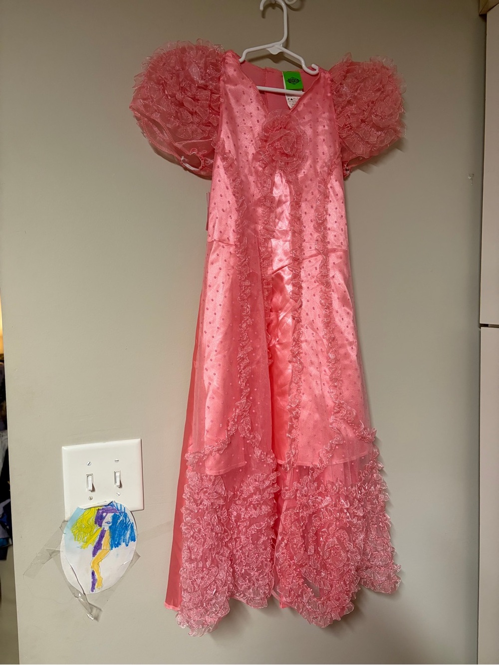 8/10 Wicked Glinda the Good Witch Pink Hi Low Costume with (attach) cape NWT